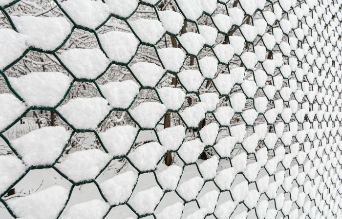 A facade installation using hexagonal expanded metal mesh
